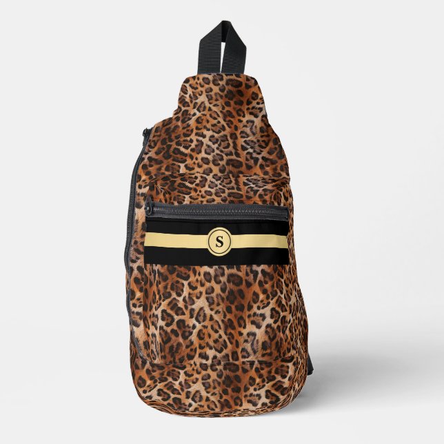 Unleash Your Wild Side: Personalised Leopard  Sling Bag (Front)