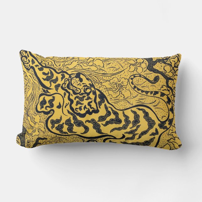 Unleash Your Wild Side: Tiger in the Jungle Lumbar Cushion (Front)