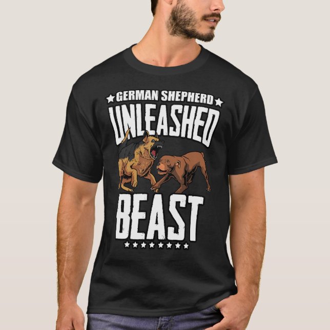 Unleashed German Shepherd Hunter Beast T-Shirt (Front)