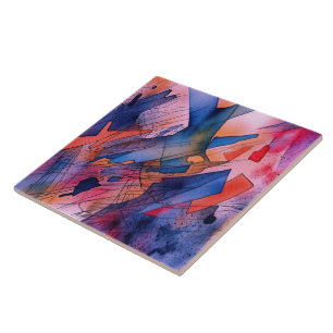 "Unleashed Potential" Contemporary Abstract Art Ceramic Tile