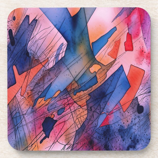 "Unleashed Potential" Contemporary Abstract Art Coaster (Front)