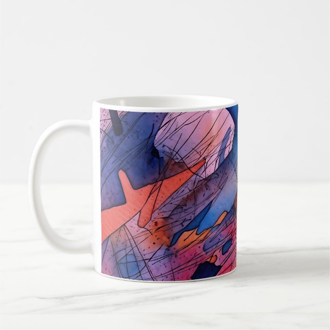 "Unleashed Potential" Contemporary Abstract Art Coffee Mug (Left)