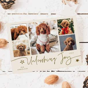 Unleashing Joy Cream Dog Multi Photo  Holiday Card