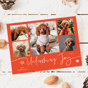 Unleashing Joy Red Dog Multi Photo Holiday Card