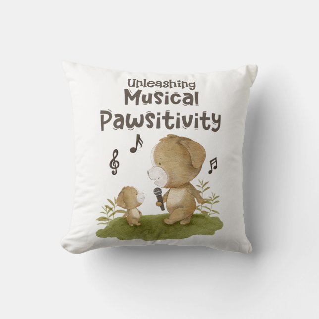 Unleashing Musical Pawsitivity - Pet Lover - Music Cushion (Front)