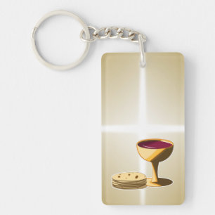Unleavened Bread and Wine Holy Communion Key Ring