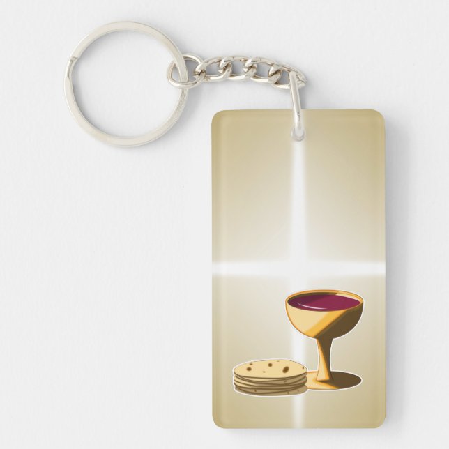 Unleavened Bread and Wine Holy Communion Key Ring (Front)