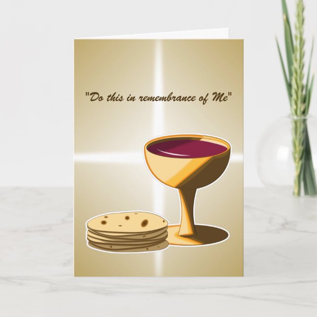 Unleavened Bread and Wine The Last Supper Easter Card (Front)