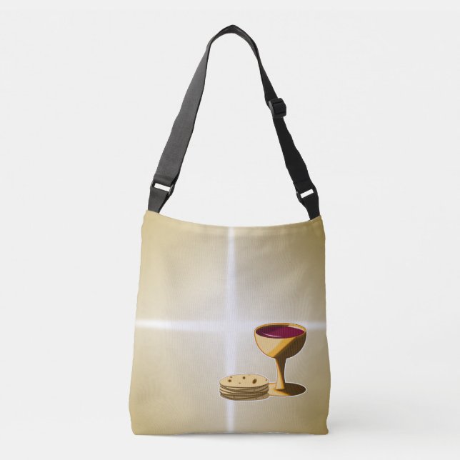 Unleavened Bread and Wine The Last Supper Easter Crossbody Bag (Front)