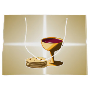 Unleavened Bread and Wine The Last Supper Easter Large Gift Bag