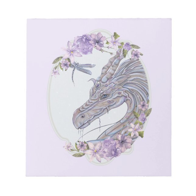 Unlikely friends dragon and dragonfly  notepad (Front)