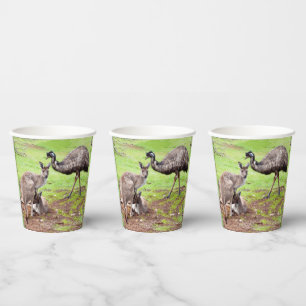 "Unlikely Pals: The Kangaroo and Emu Friendship" Paper Cups