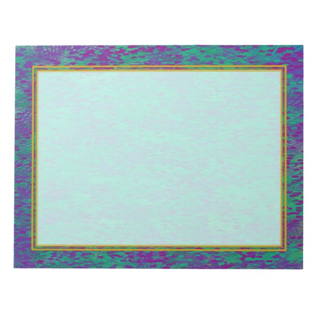 Unlined Purple Teal Large Note Pad (Front)