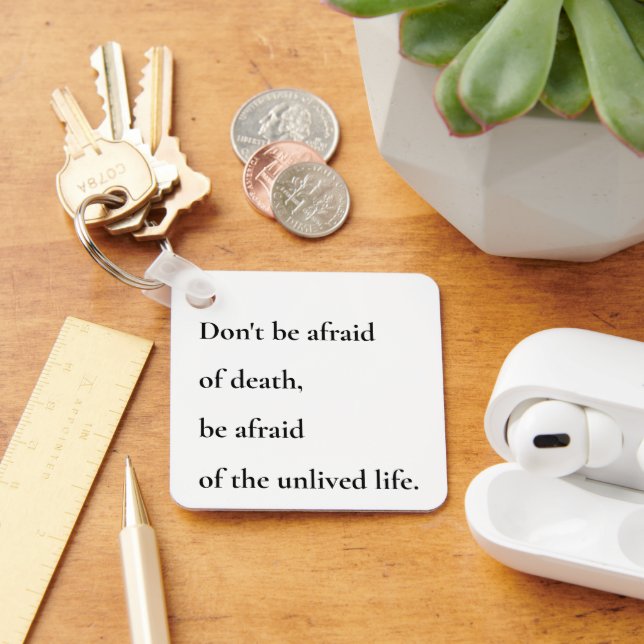 Unlived Life - Minimalist Typography Design Key Ring (Desk)