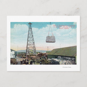 Unloading Grain on Swenson Co. Cableway Postcard