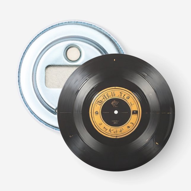 Unlock Nostalgia: Retro Vinyl Record Bottle Opener (Front)