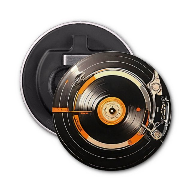 Unlock Nostalgia: Vintage Vinyl  Bottle Opener (Front)