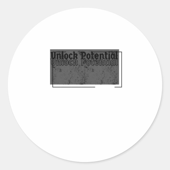 Unlock Potential Minimalist Motivational Design St Classic Round Sticker (Front)