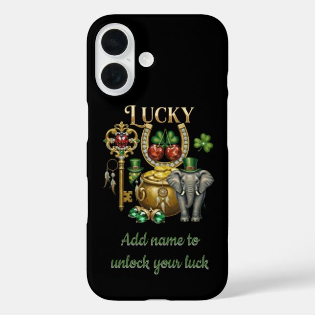 Unlock your luck personalized golden charms Case-Mate iPhone case (Back)