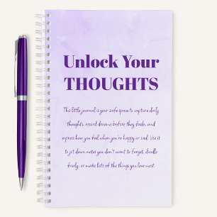 Unlock Your Thoughts   Minimal Journal - Purple