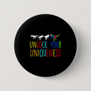 Unlock Your Uniqueness Kids Boys Autism Awareness 6 Cm Round Badge