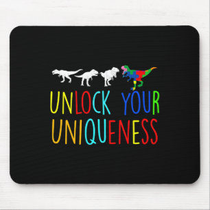 Unlock Your Uniqueness Kids Boys Autism Awareness Mouse Pad
