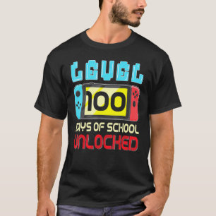 Unlocked Gamer Video Games Boys Level 100 Days Of  T-Shirt