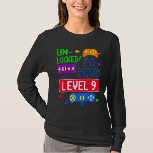 Unlocked I've Reached Level 9 Arcade 9th Birthday  T-Shirt