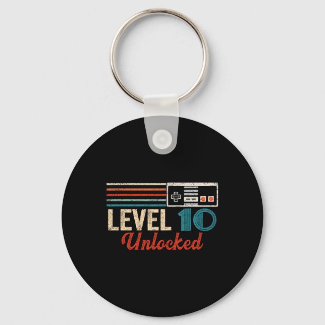 Unlocked Level 10 Birthday Boy Video Game Controll Key Ring (Front)
