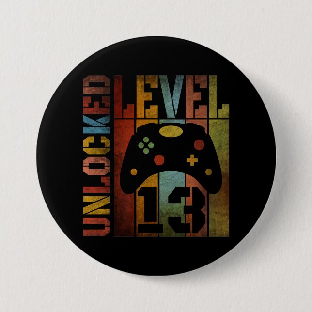 UNLOCKED LEVEL 13 7.5 CM ROUND BADGE (Front)