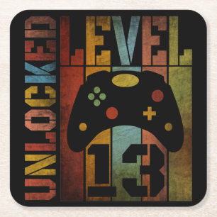 UNLOCKED LEVEL 13 SQUARE PAPER COASTER
