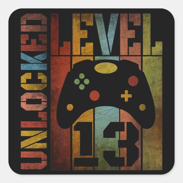 UNLOCKED LEVEL 13 SQUARE STICKER (Front)