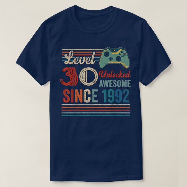 Unlocked Level 30 Birthday 30 Year Old Video Game  T-Shirt (Design Front)