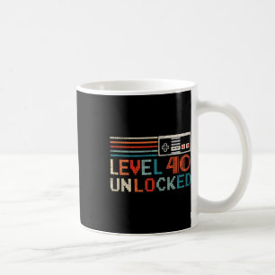 Unlocked Level 40 Birthday Boy Video Game Controll Coffee Mug