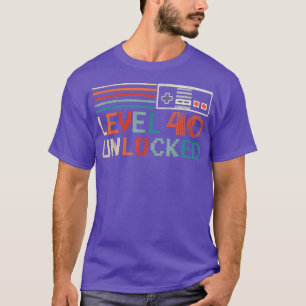 Unlocked Level 40 Birthday Boy Video Game Controll T-Shirt