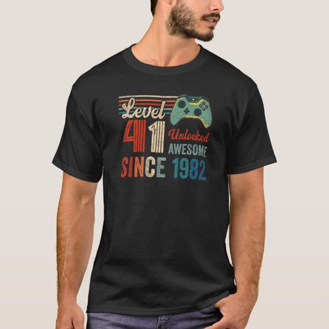 Unlocked Level 41 Birthday 41 Year Old Video Game  T-Shirt (Front)