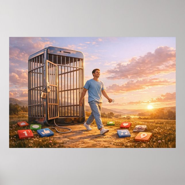 Unlocked Mind in the Digital Dawn Poster (Front)