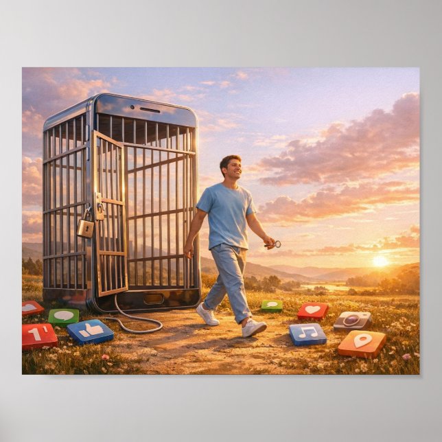 Unlocked Mind in the Digital Dawn Poster (Front)