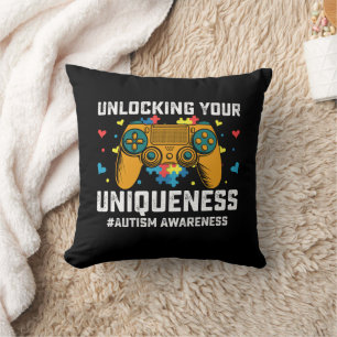 Unlocking Your Uniqueness Autism Gaming Gamer Cushion