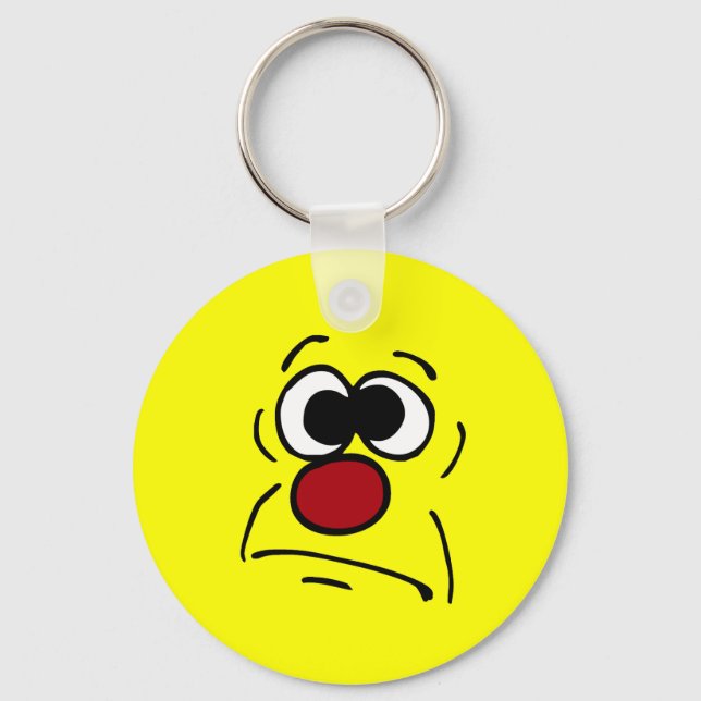 Unlucky Face Grumpey Key Ring (Front)