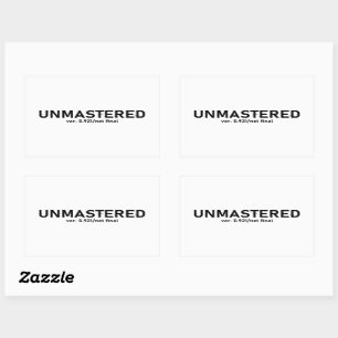 Unmastered Audio T-Shirt - Creative Glitch Style Rectangular Sticker