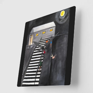 Unnecessary Steps Painting by Alfred Fox Square Wall Clock