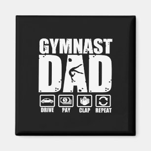 Unny Gymnast Dad Proud Gymnastics Father Humour Fa Magnet