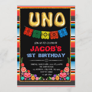 UNO fiesta birthday party invitation