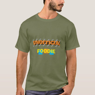 Unofficial Foodie Quote Multicolored Abstract Text T-Shirt