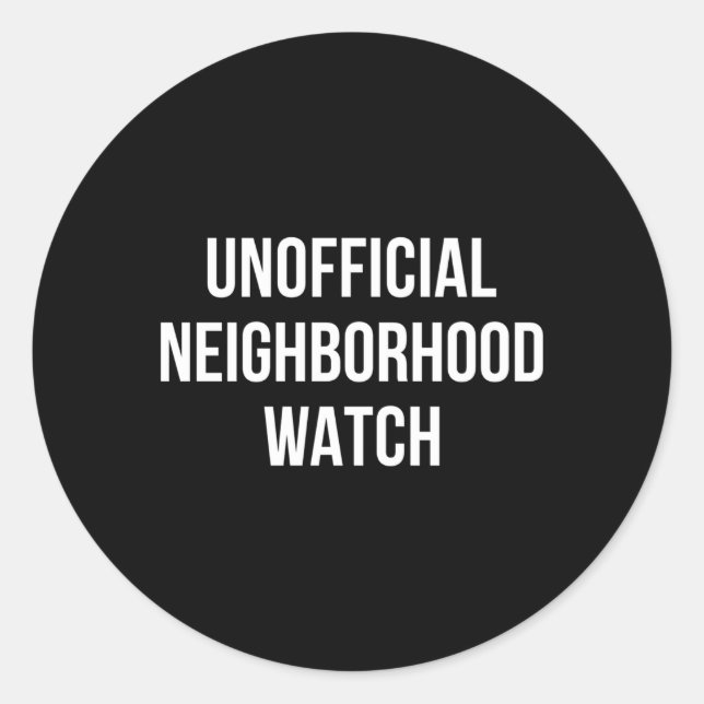 Unofficial Neighbourhood Watch Classic Round Sticker (Front)