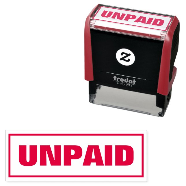 Unpaid Invoice red border official business office Self-inking Stamp (In Situ)