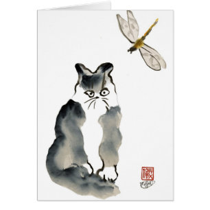 Unpalatable Insect [dragonfly] and Grey Kitten