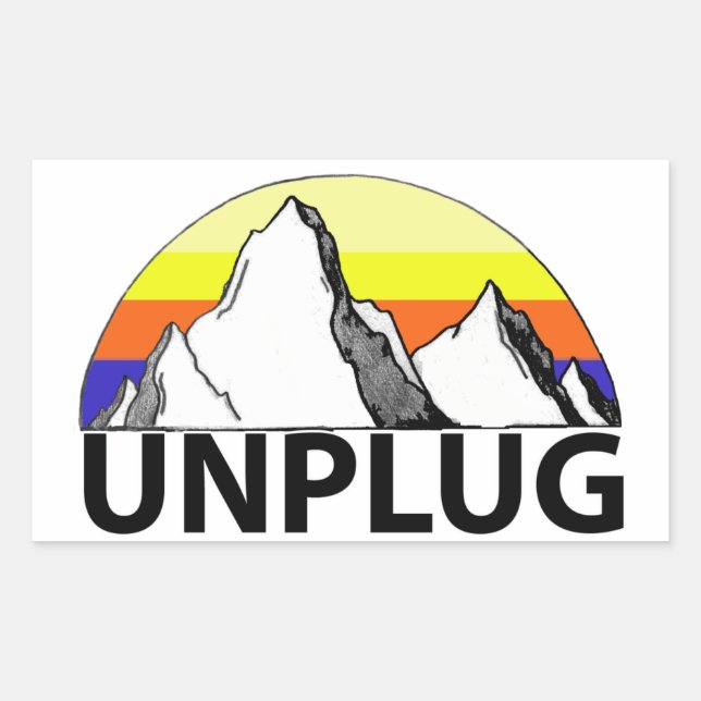 Unplug in the Mountains Sticker (Front)