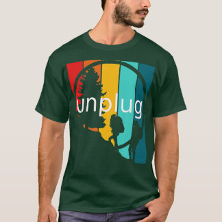 Unplug On The Trail Backpacking Hiking Retro  T-Shirt